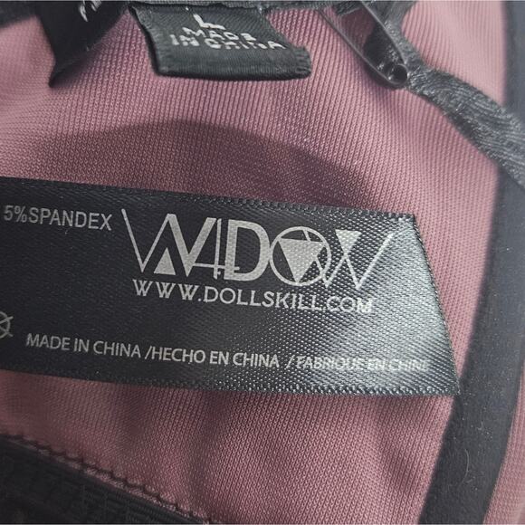 Dolls Kill WIDOW Mauve Velvet & Black Lace Bustier - NWT, size Large - Picture 6 of 7